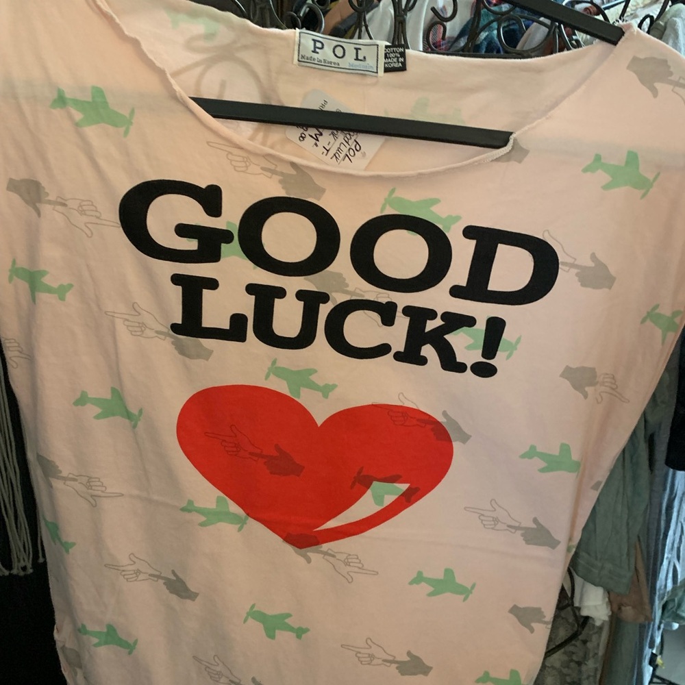 POL Pink Short Sleeve Good Luck Tee